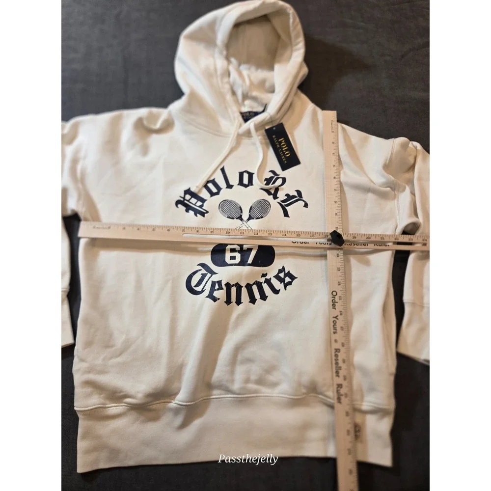 Polo Ralph Lauren Hoodie Mens Medium Tennis Club 67 Vintage Fit Fleece